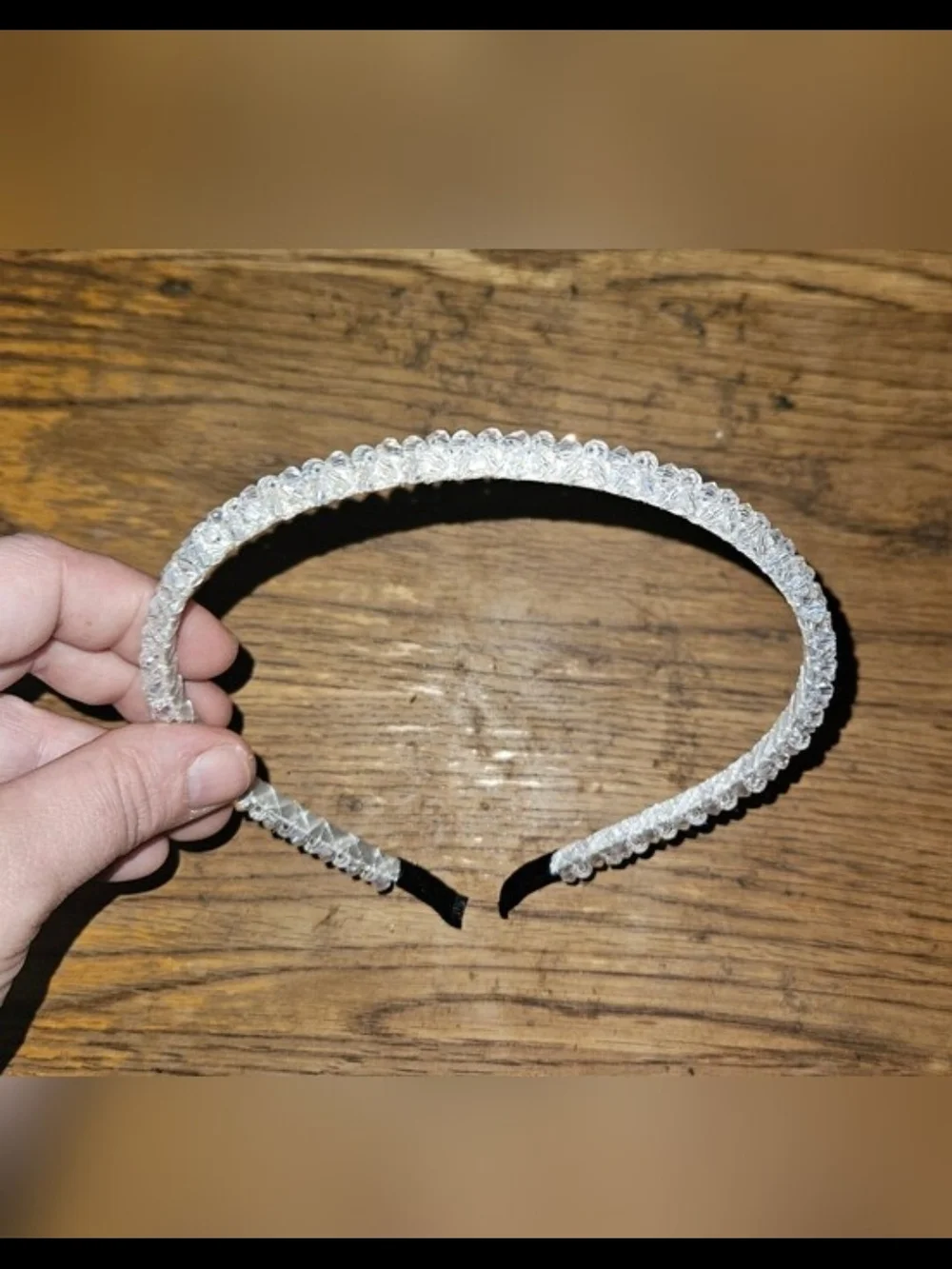 White Crystal Beaded Accent Women's Headband BNIB